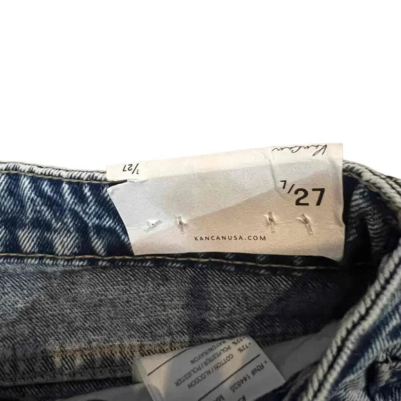 NWT Kancan Collie Super High Rise Distressed Frayed Hem Mom Jeans Size 7/27 - Picture 16 of 16